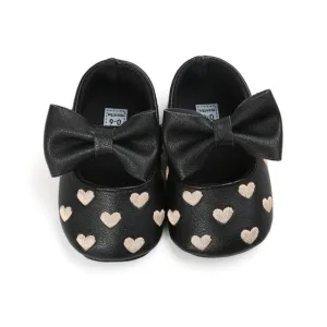 Children's Soft Non-Slip PU Leather Shoes for Baby Girls with Bow