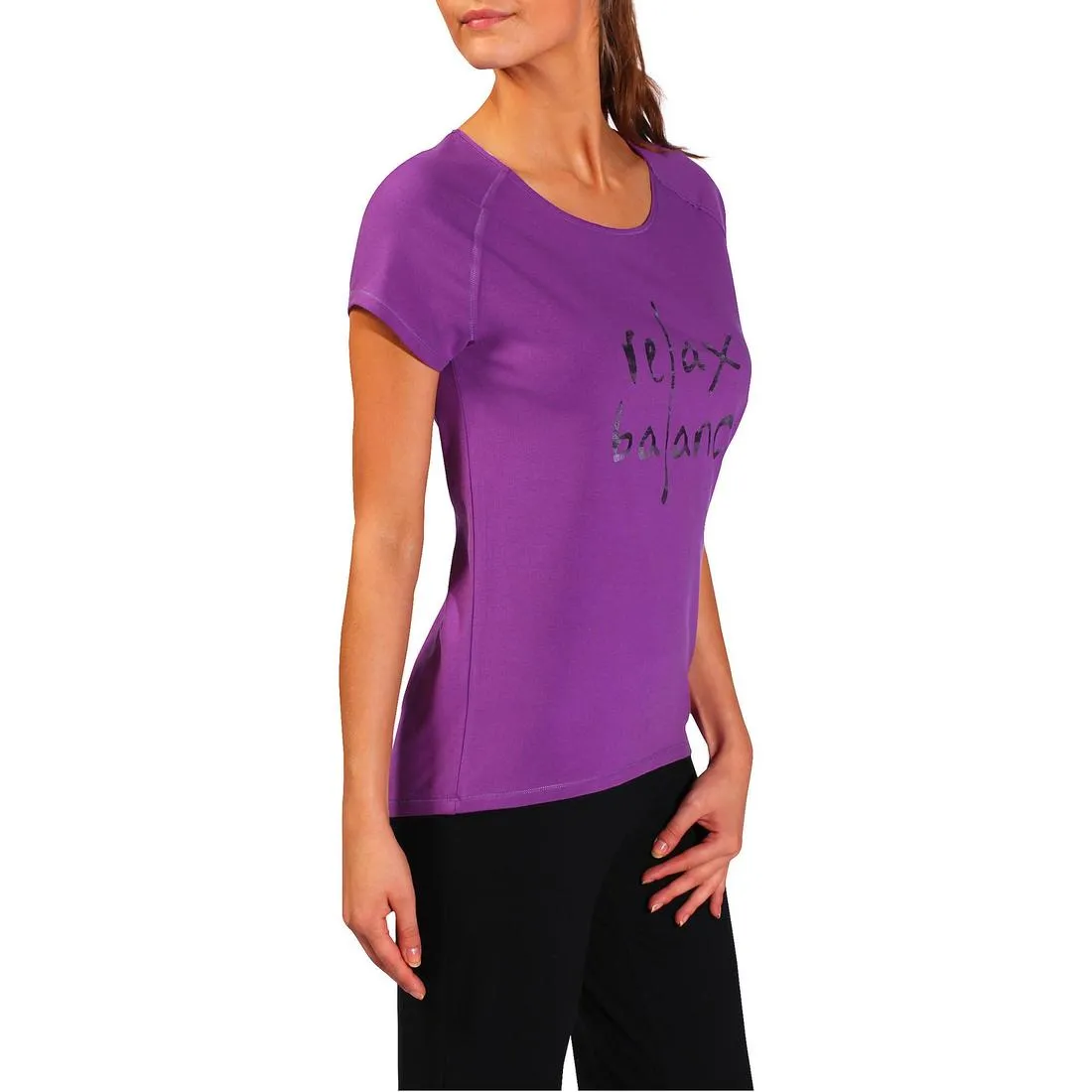 Women's Yoga Organic Cotton T-Shirt - Purple